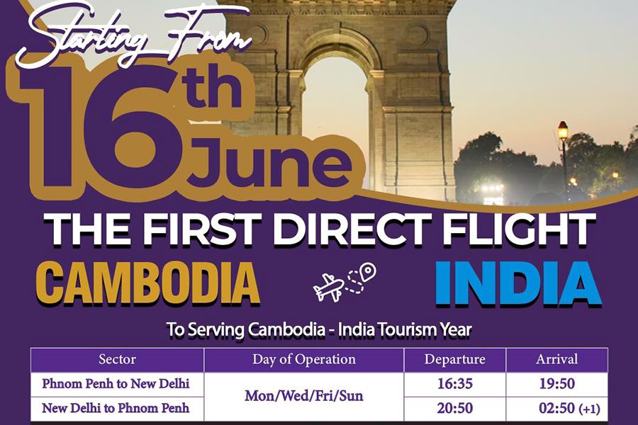 direct flight from cambodia to india