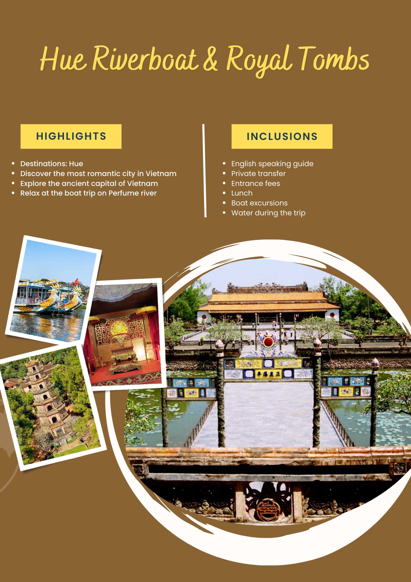 Hue Riverboat & Royal Tombs