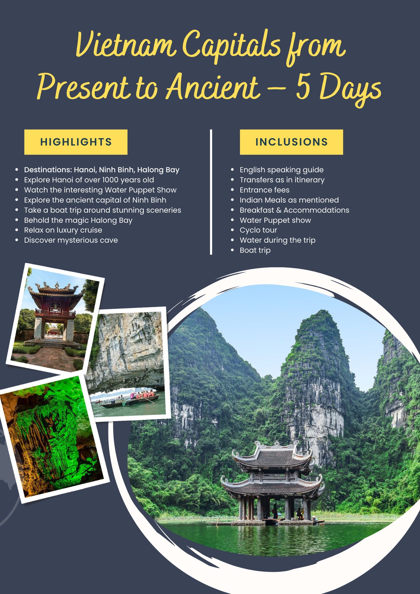 Vietnam Capitals from Present to Ancient – 5 Days