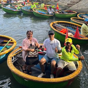 bamboo basket boat - vietnam tours