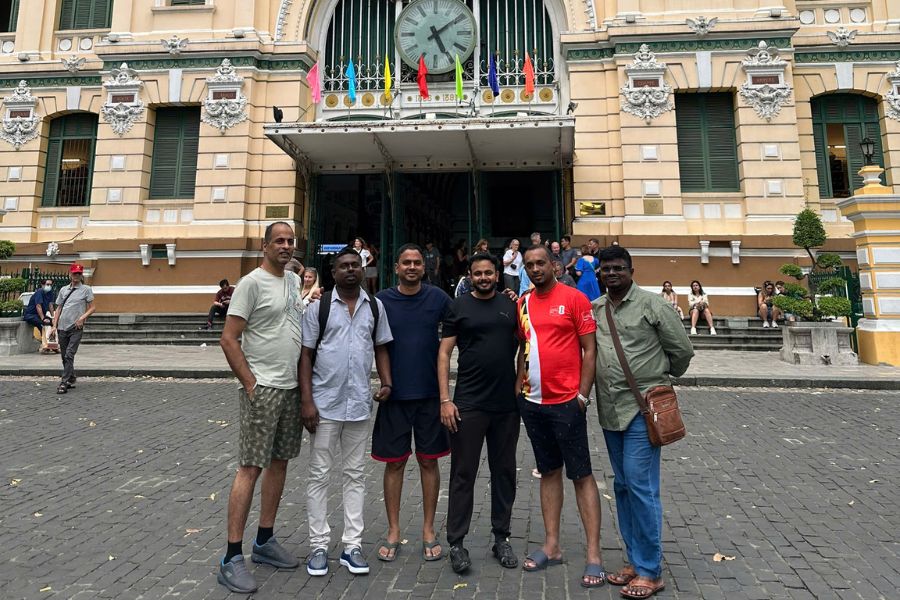 Indian group at Saigon Central Post Office Vietnam