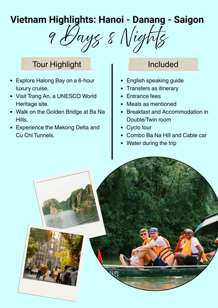 Vietnam Highlights 9 Days: Hanoi - Danang - Saigon