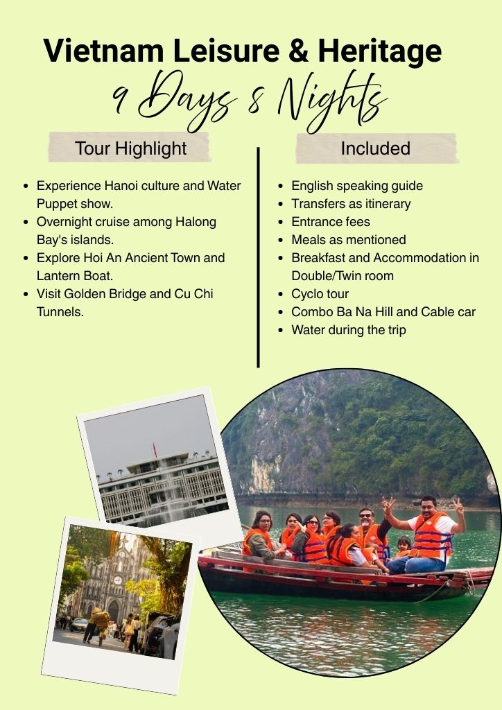 Vietnam Leisure & Heritage 8 Nights 9 Days