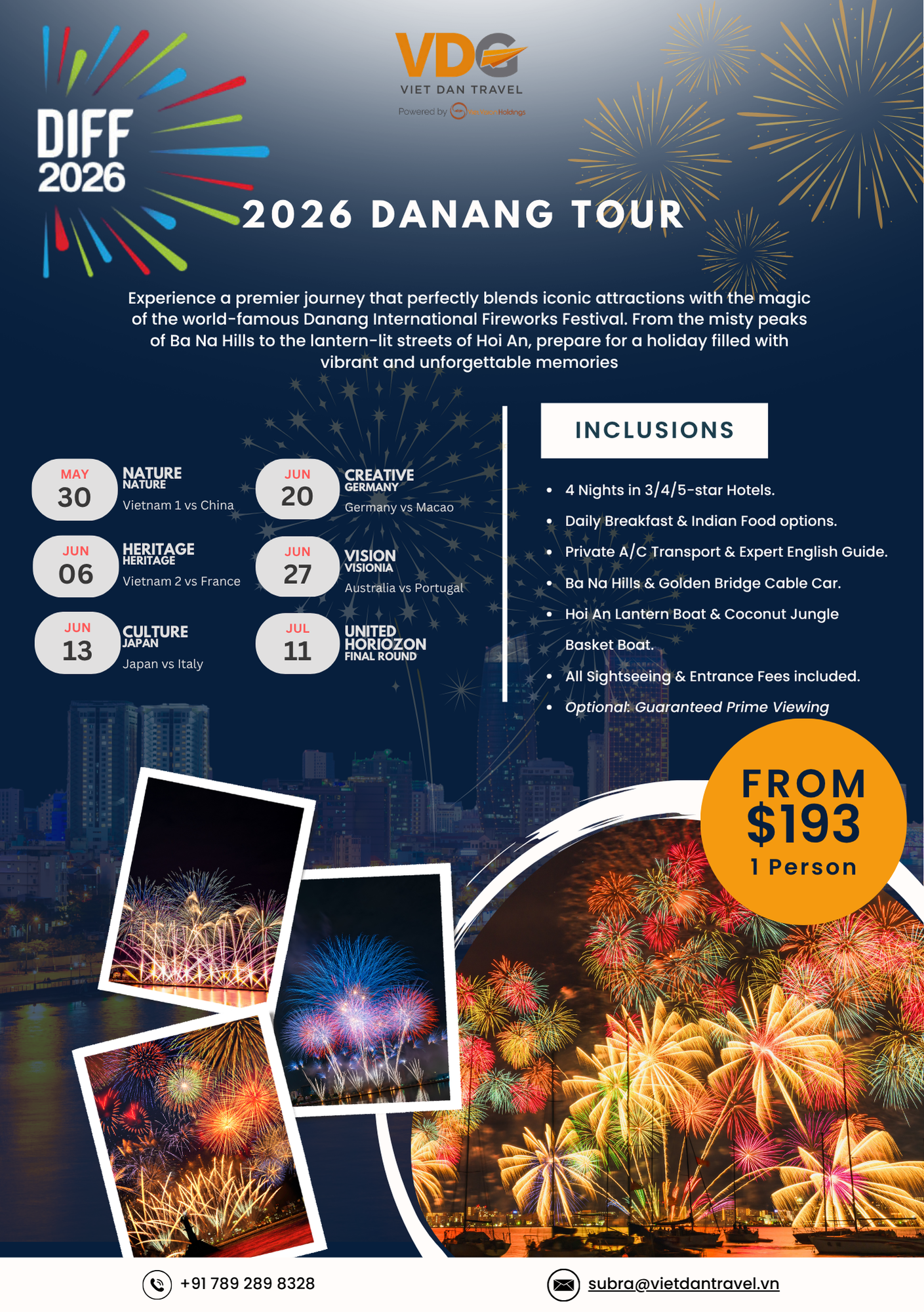 Fireworks Heritage Culture Danang 2026 Tour