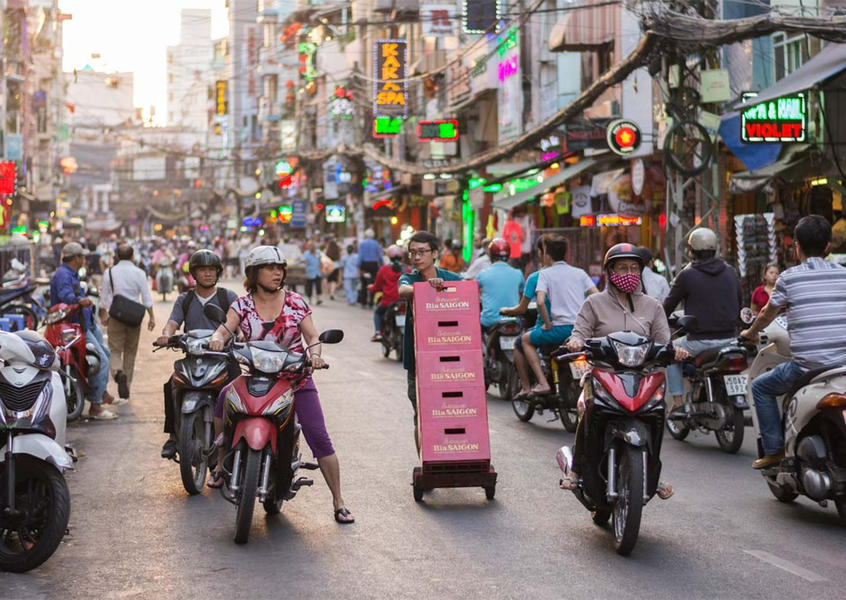 Vibrant Vietnam street