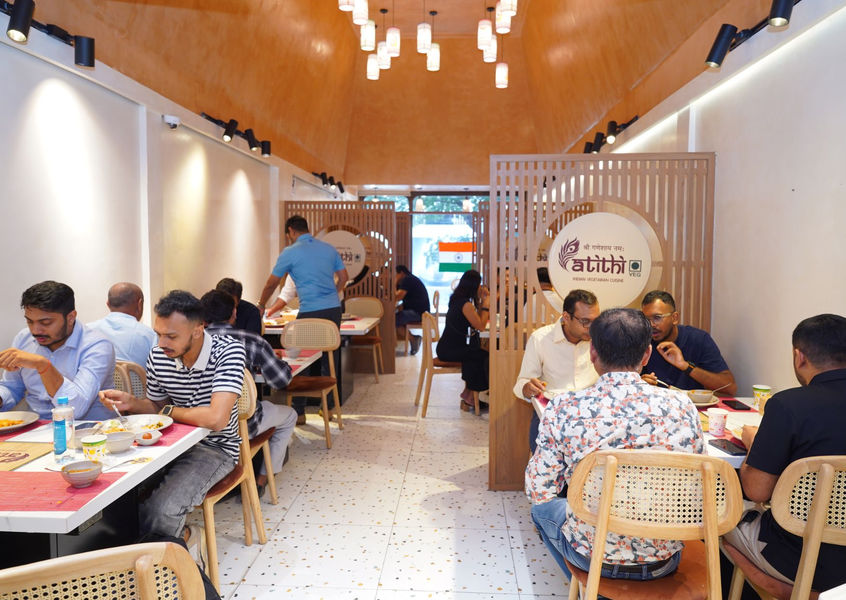 Guests dining at Atithi Indian Vegetarian Restaurant HCMC