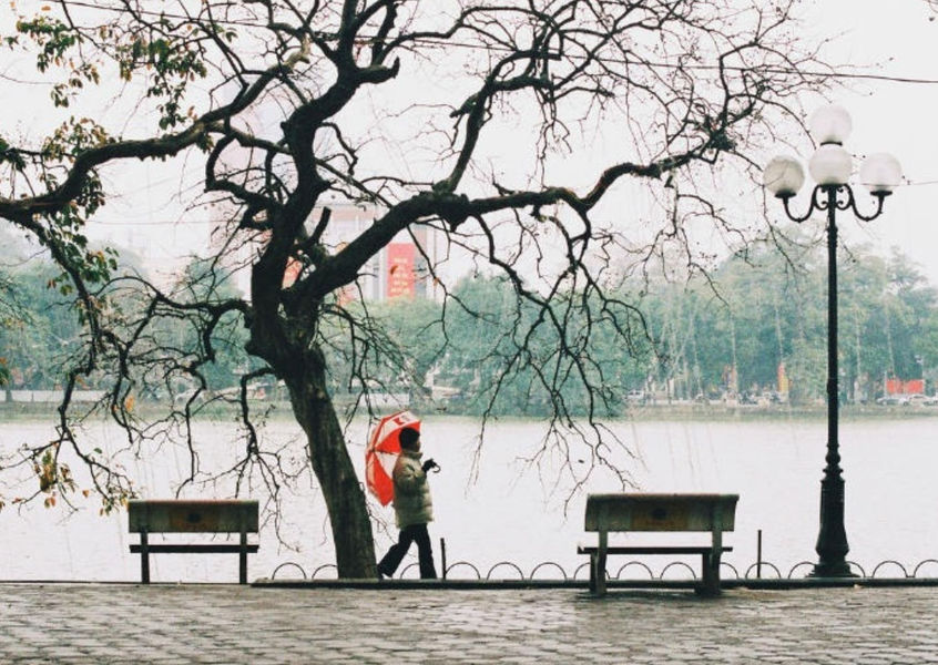 Hoan Kiem Lake in the winter