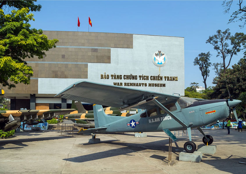 War Remnants Museum building with aircraft on display