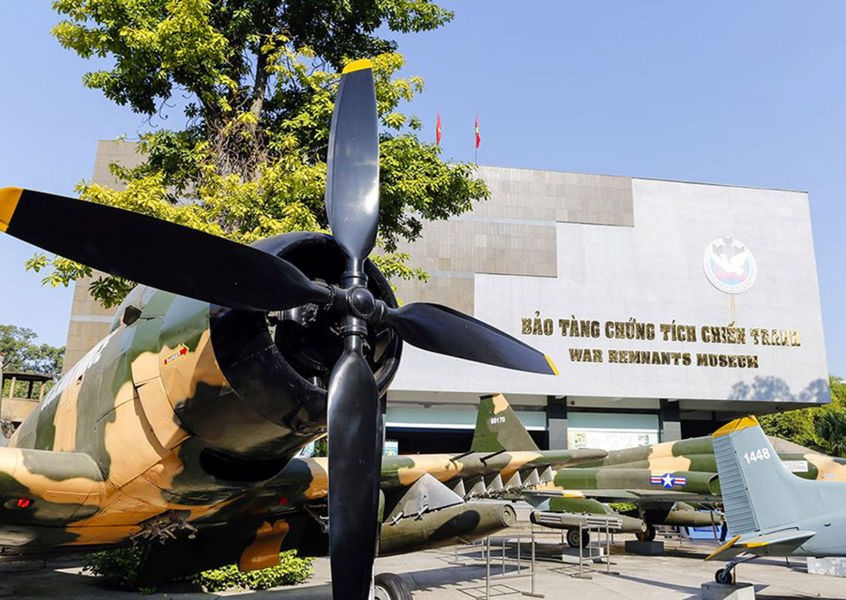 War Remnants Museum exterior with military aircraft display
