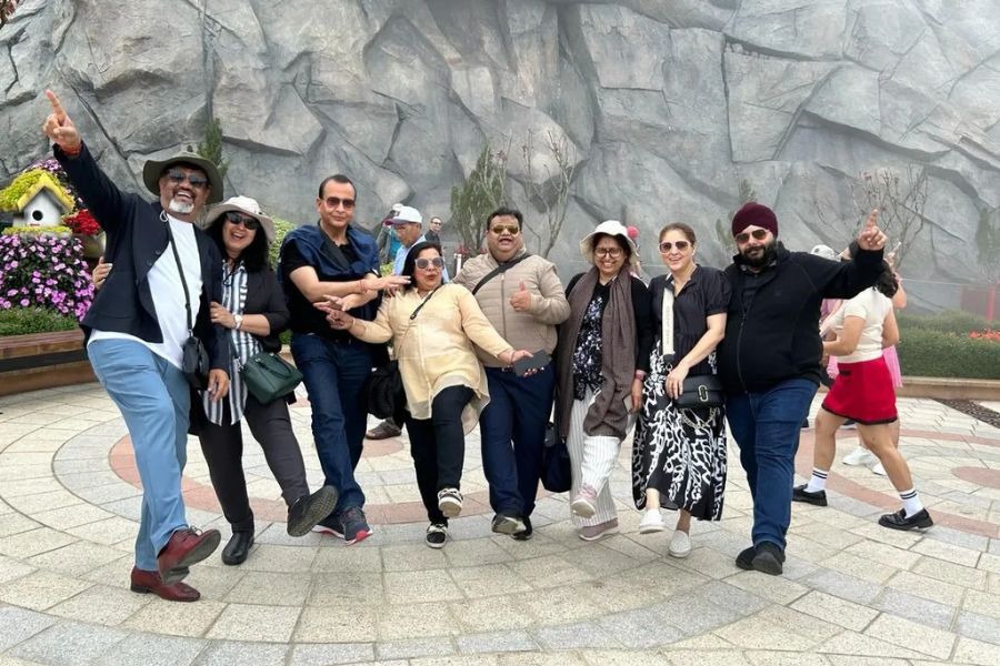 Tourists posing at Ba Na Hills, Da Nang, Vietnam