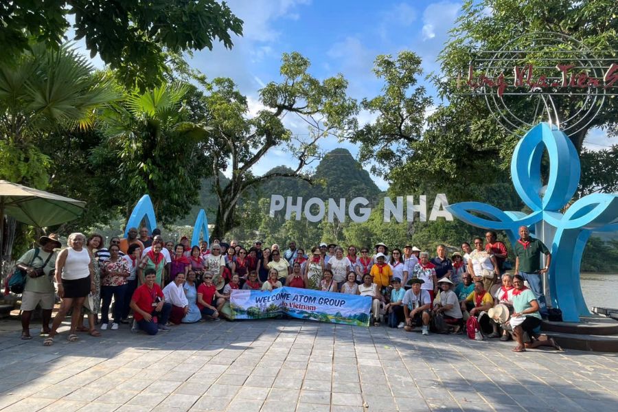 Indian group tour check in at Phong Nha, Vietnam